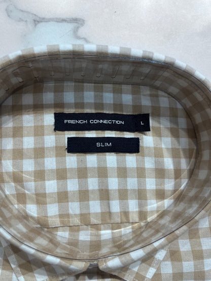 [FCUK] FULL SLEEVE CHECKERED SHIRT LARGE