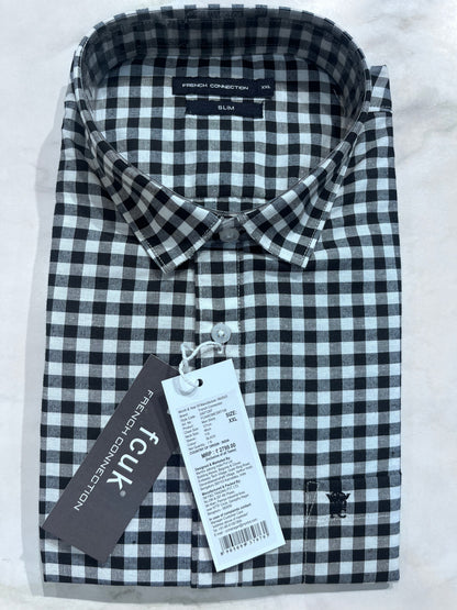 [FCUK] FULL SLEEVE CHECKERED SHIRT XXL