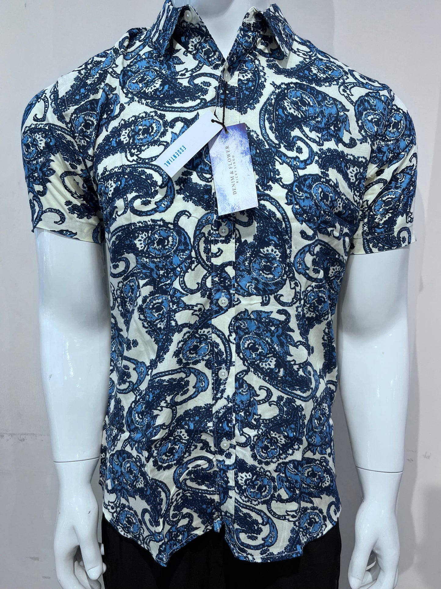 [DENIM&FLOWER] HALF SLEEVE SHIRT XL