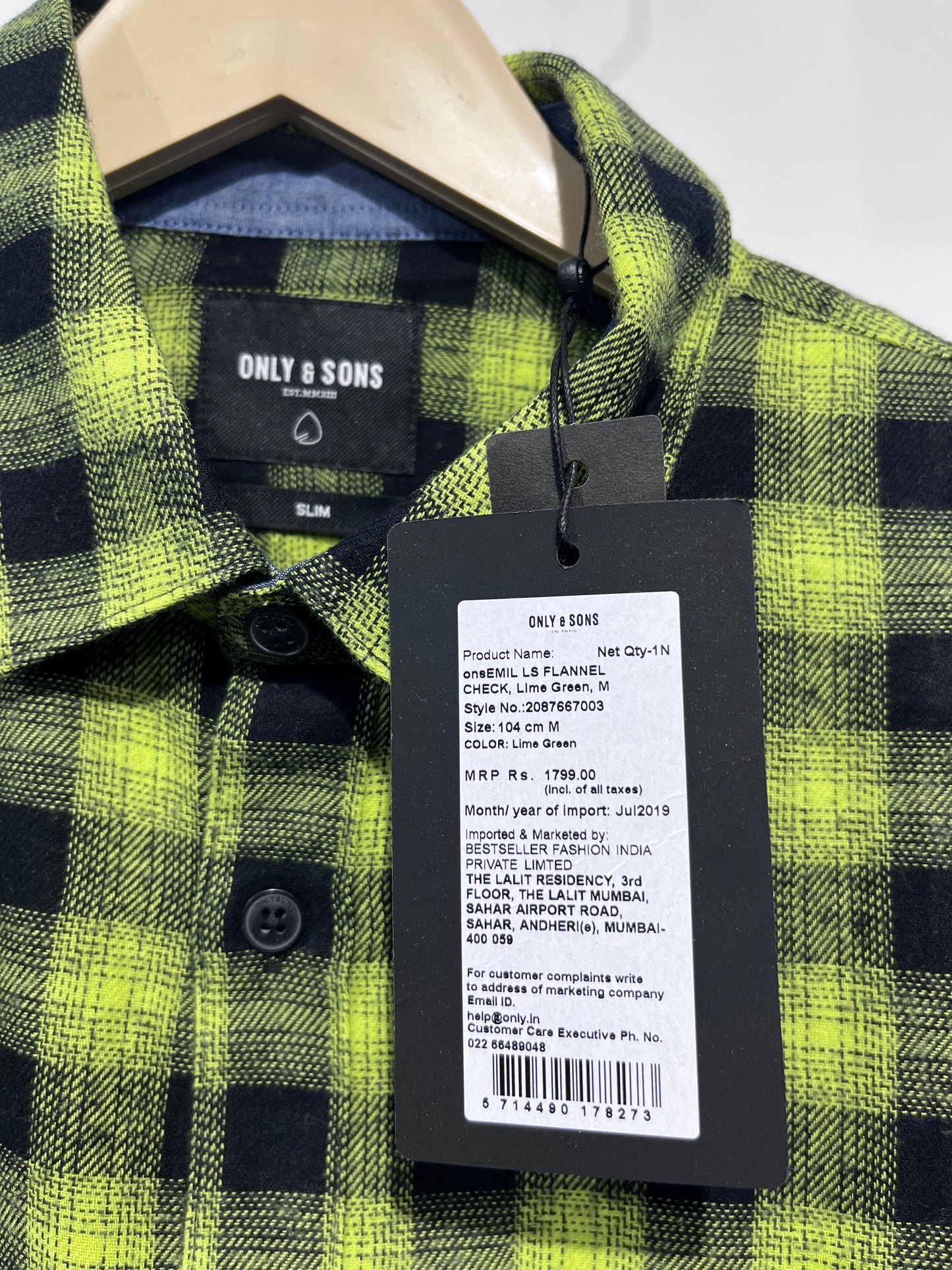 [ONLY & SONS] FULL SLEEVE CHECKERED SHIRT MEDIUM