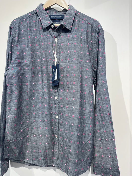 [JACK & JONES] FULL SLEEVE PRINTED SHIRT LARGE