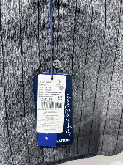 [INDIGO NATION] FULL SLEEVE LINING SHIRT XL